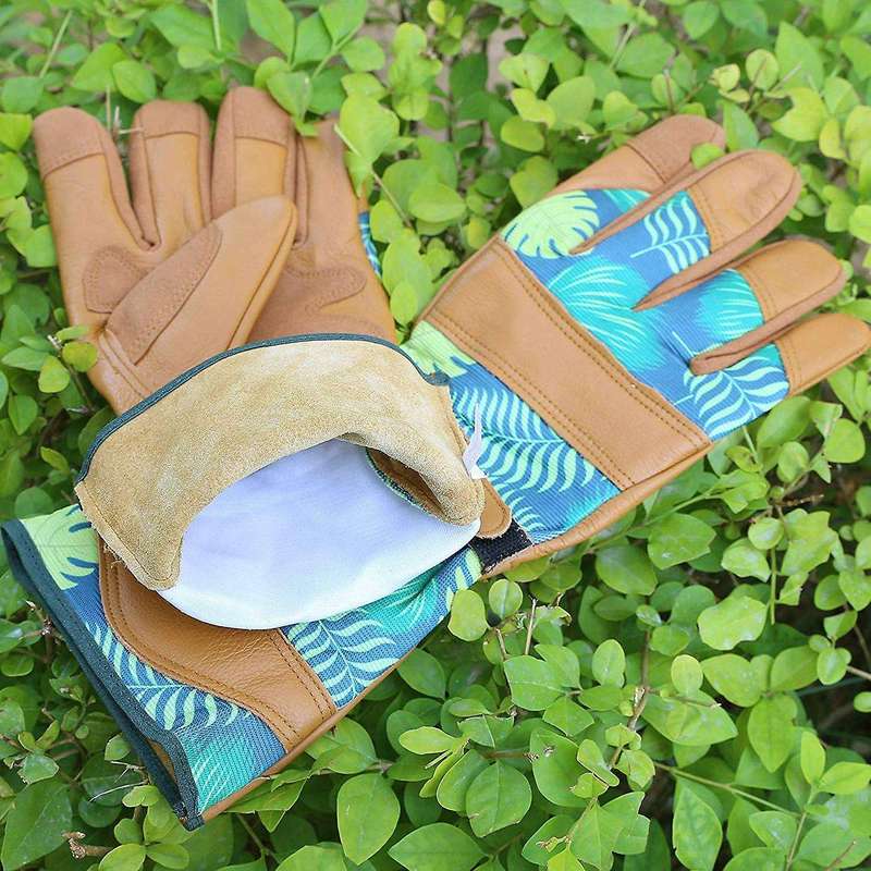 Olson Deepak Womens Gardening Gloves with Grain Leather(long-cuffs)
