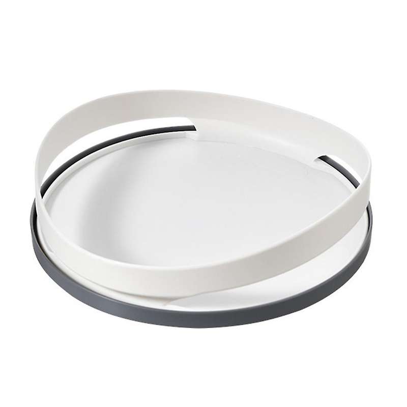Kitchen Spice Storage Tray Rotating Cosmetic Organizer Box (white)