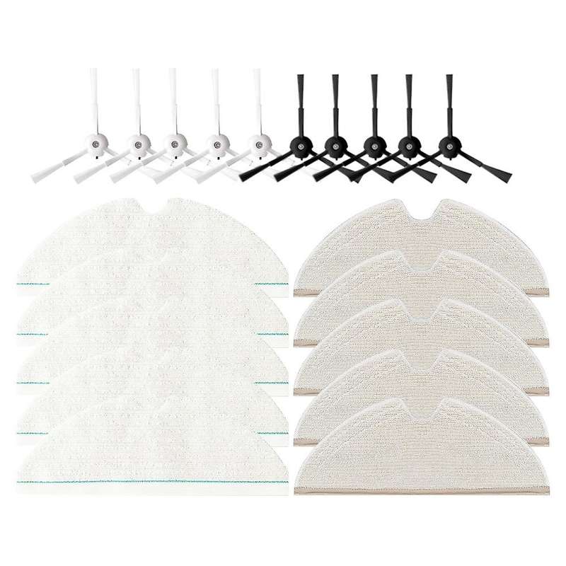 20pcs Washable Side Brush Mop Cloth for Roborock T8/q7 Max