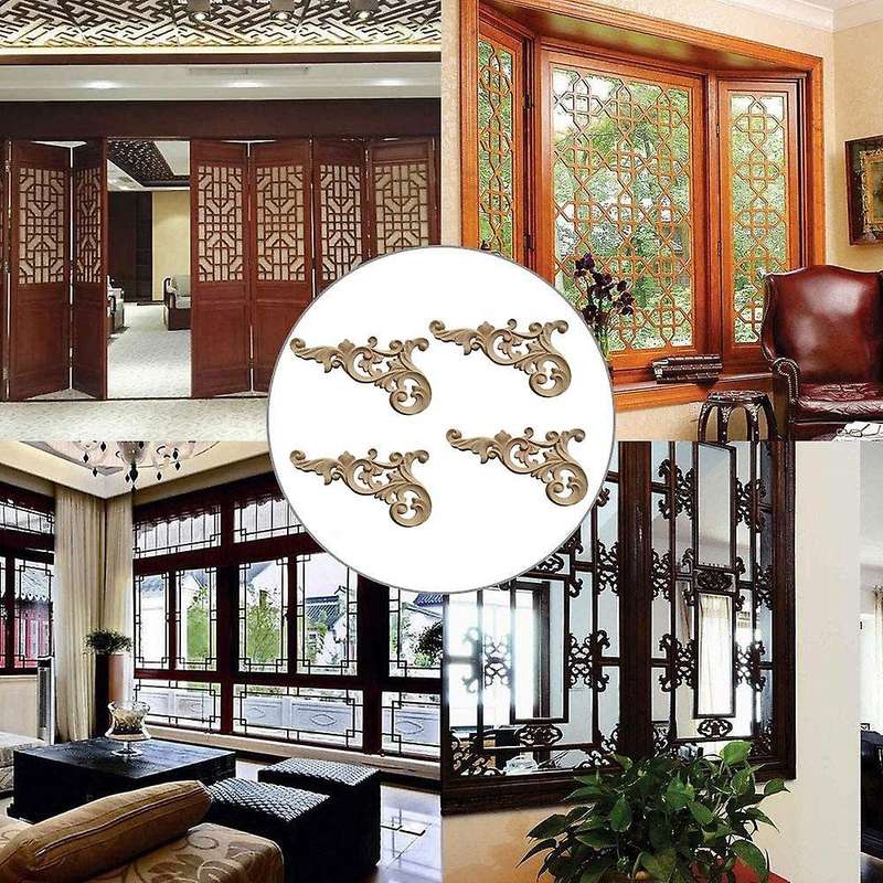 Rubber Furniture Window Corner Wood Applique Onlay Wood Figurines