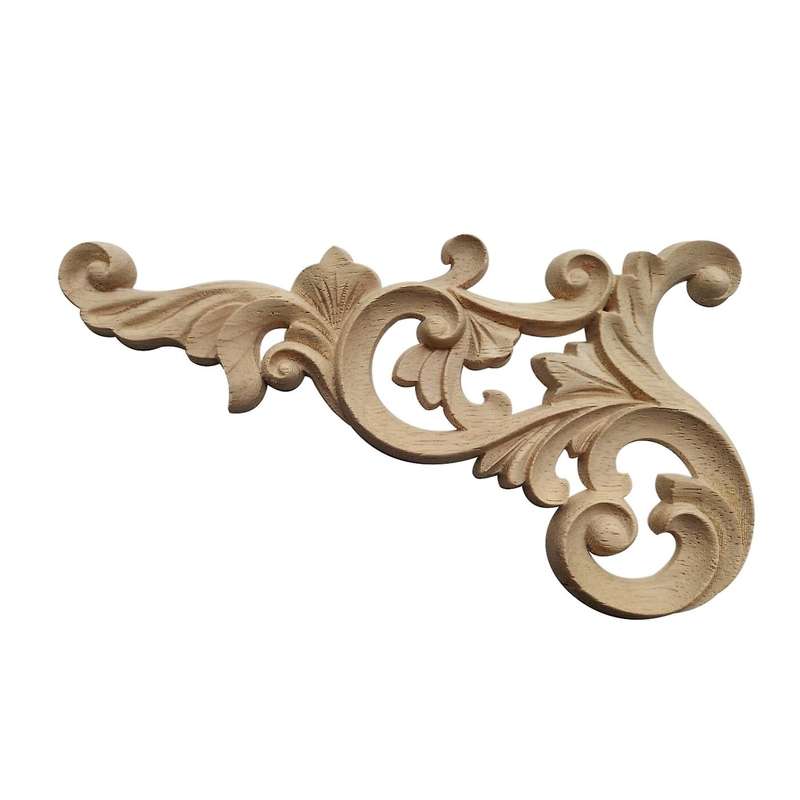 Rubber Furniture Window Corner Wood Applique Onlay Wood Figurines
