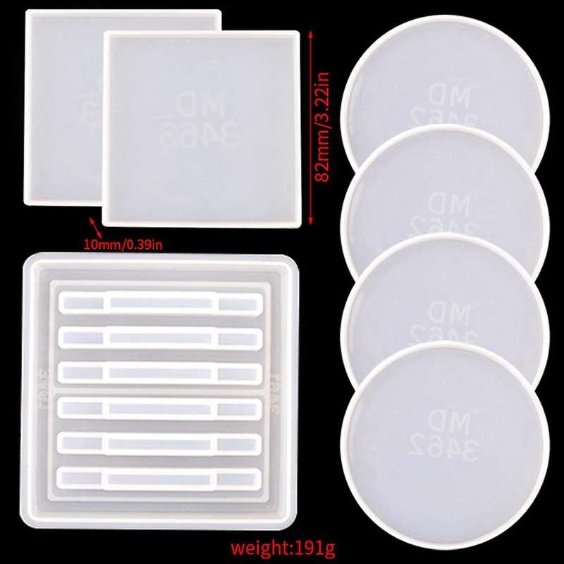 Coaster Mold with Coaster Stand Molds for Resin Casting Coasters