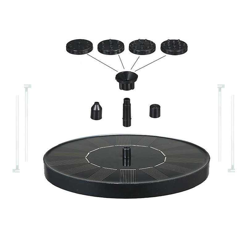 Solar Bird Bath Fountain Pump 1.0w Solar Fountain with 6 Nozzles