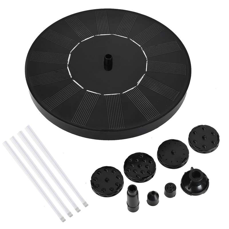 Solar Bird Bath Fountain Pump 1.0w Solar Fountain with 6 Nozzles