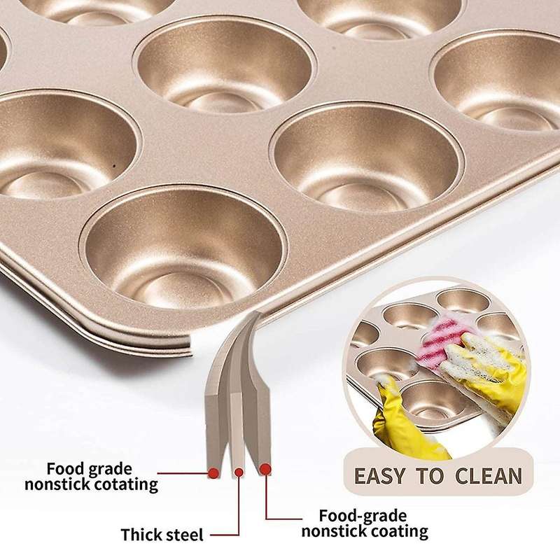 Brownie Bowl Pan, 12 Cavity Mini Bundt Round Cake Pans