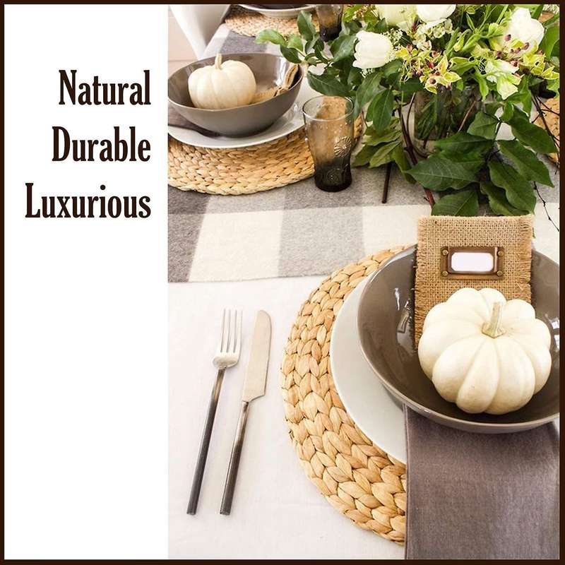 4 Pack Round Woven Placemats for Dining Table, 11.8 Inch