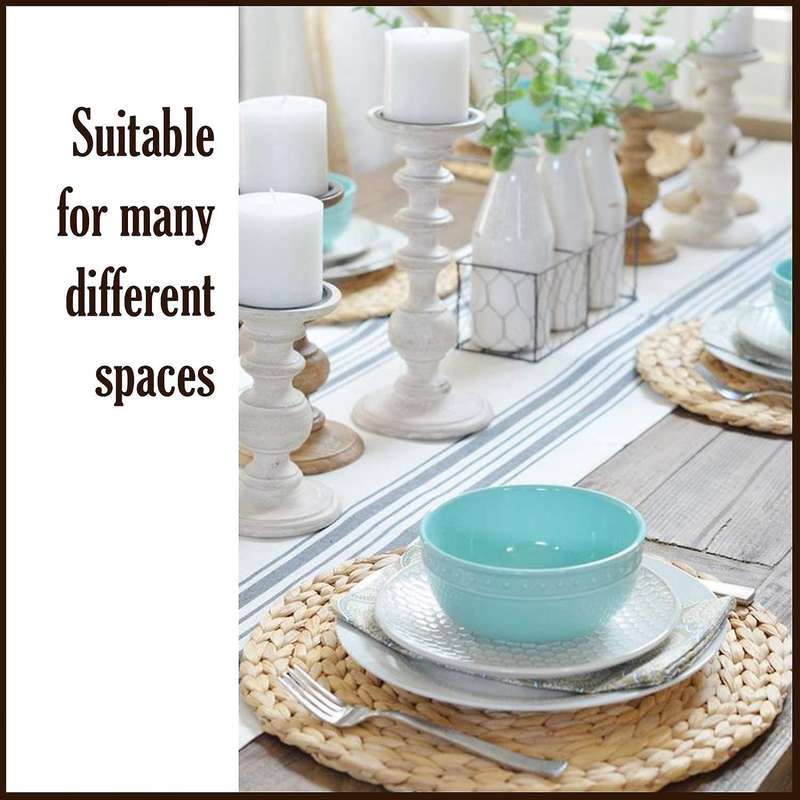 4 Pack Round Woven Placemats for Dining Table, 11.8 Inch