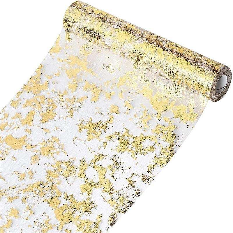 2x Table Runner, Sparkling Polyester Tulle Ribbon Roll 28cmx10m