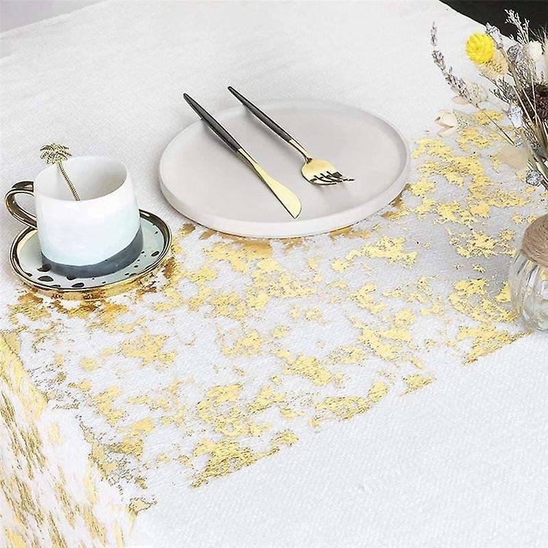 2x Table Runner, Sparkling Polyester Tulle Ribbon Roll 28cmx10m