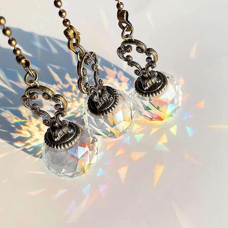 4 Pieces Extender Crystal Light Pull Chain for Ceiling Light Fan
