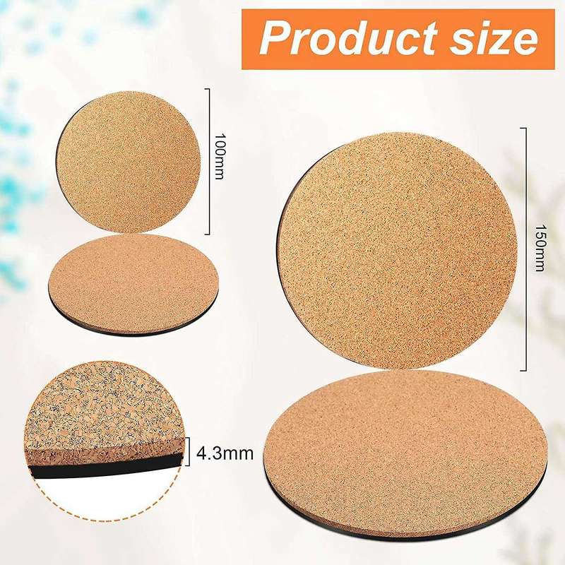 10 Pieces Of Cork Plant Plastic Mat Round Cork Mat Diy Craft Project