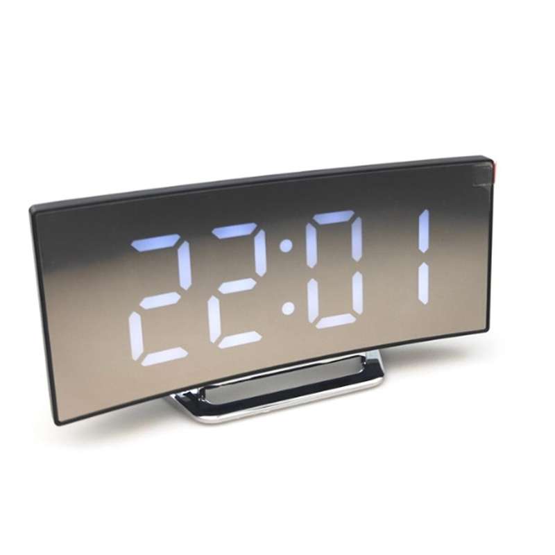 Luminous Large Digital Curved Dimmable Alarm Clock Red