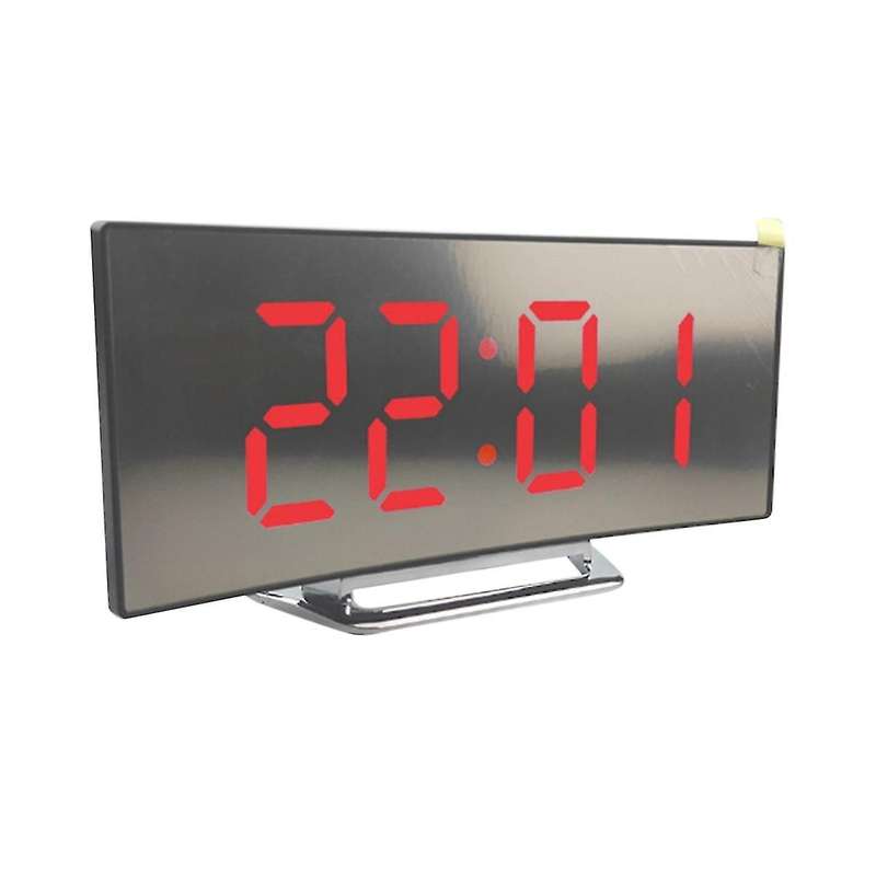 Luminous Large Digital Curved Dimmable Alarm Clock Red