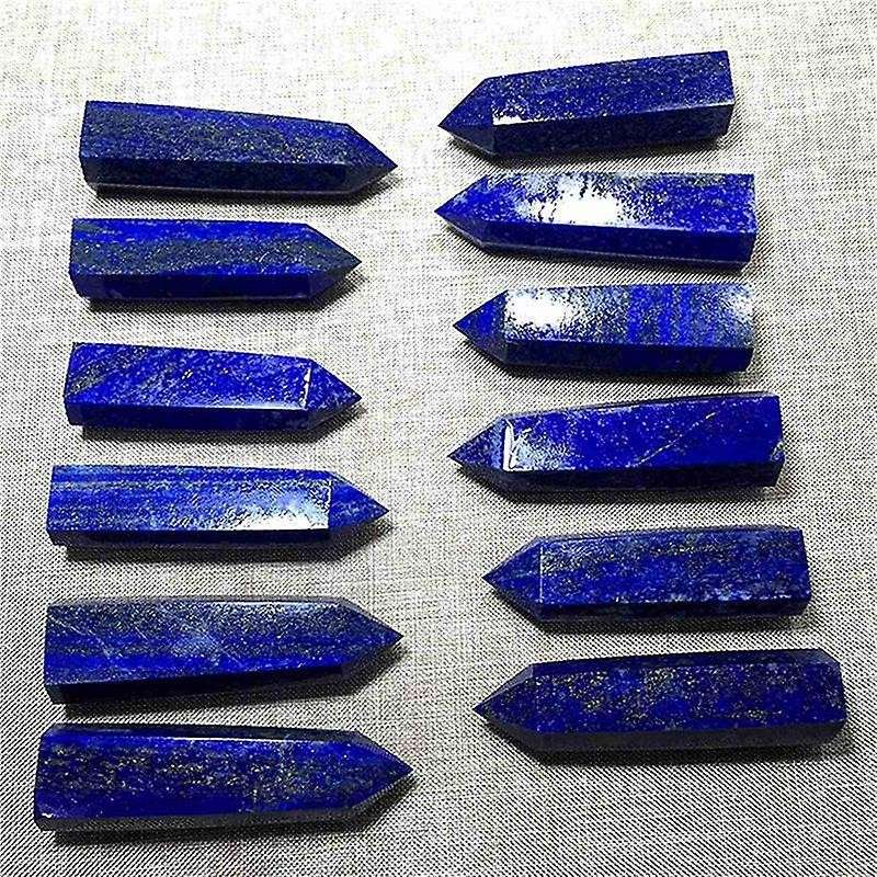 3x Lapis Lazuli Natural Crystal Column Stone Decoration 5-6cm