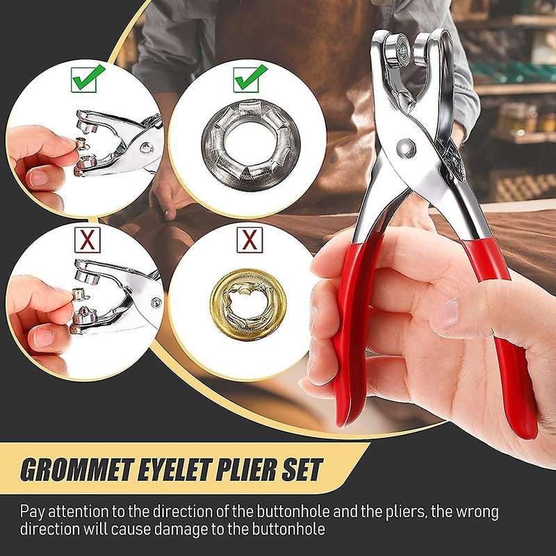 502 Pieces 1/4 Inch Grommet Eyelet Plier Set,eyelet Hole Punch Pliers