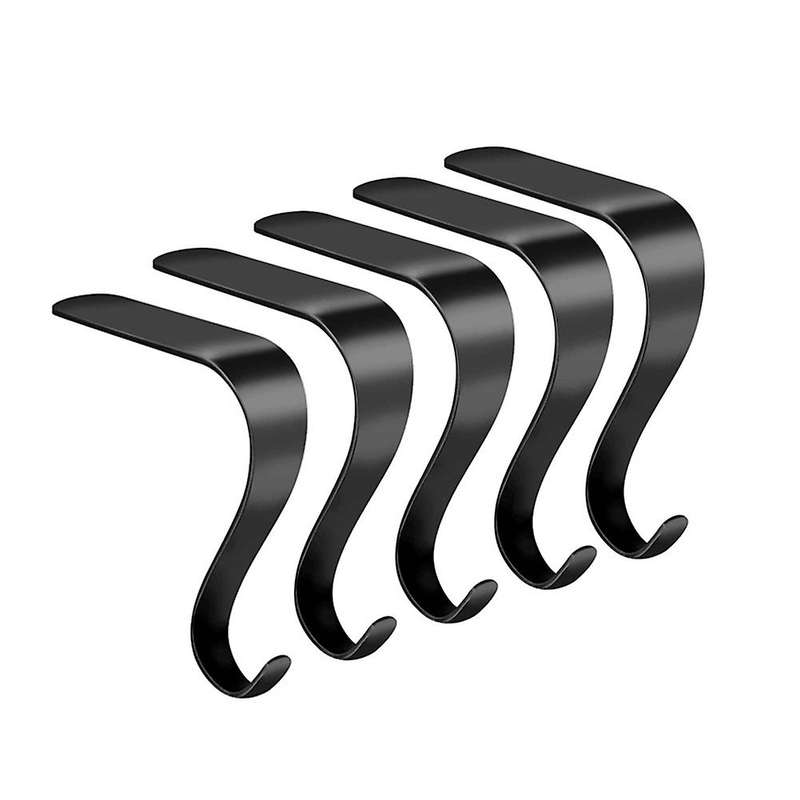 Stocking Holders Christmas Stocking Hooks for Fireplace Mantle(black)