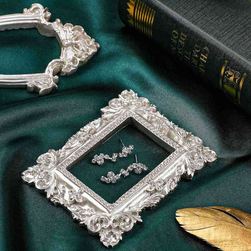 5pcs Vintage Resin Picture Frame Flower Oval Rectangle Frame
