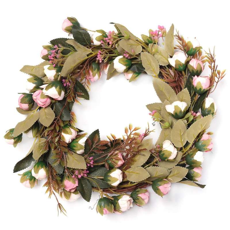 Christmas Flower Wreath Rose Garland with Elegant Best for Home