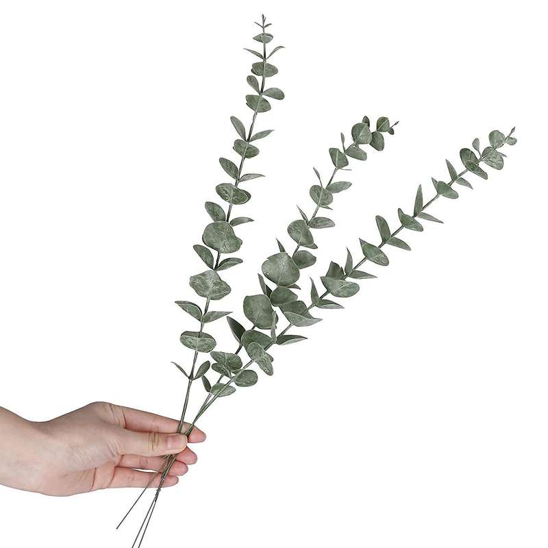 24 Pcs Artificial Eucalyptus Leaf Stem 15 Inch for Wedding Decor