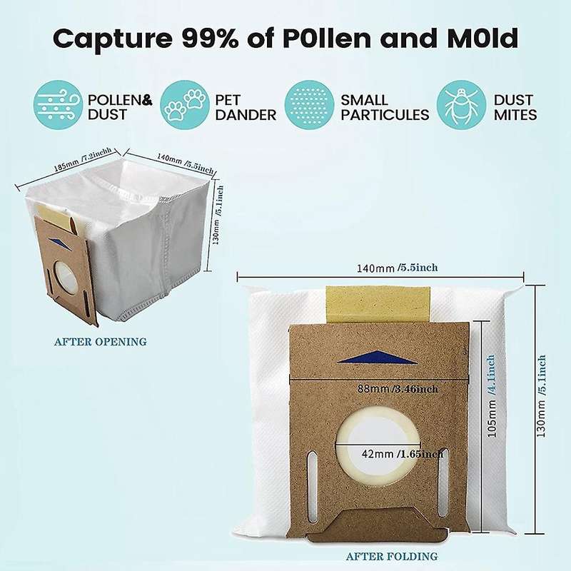 11 Vacuum Cleaner Bags for Ecovacs Deebot T8 T9 Aivi Max, N8 Pro +