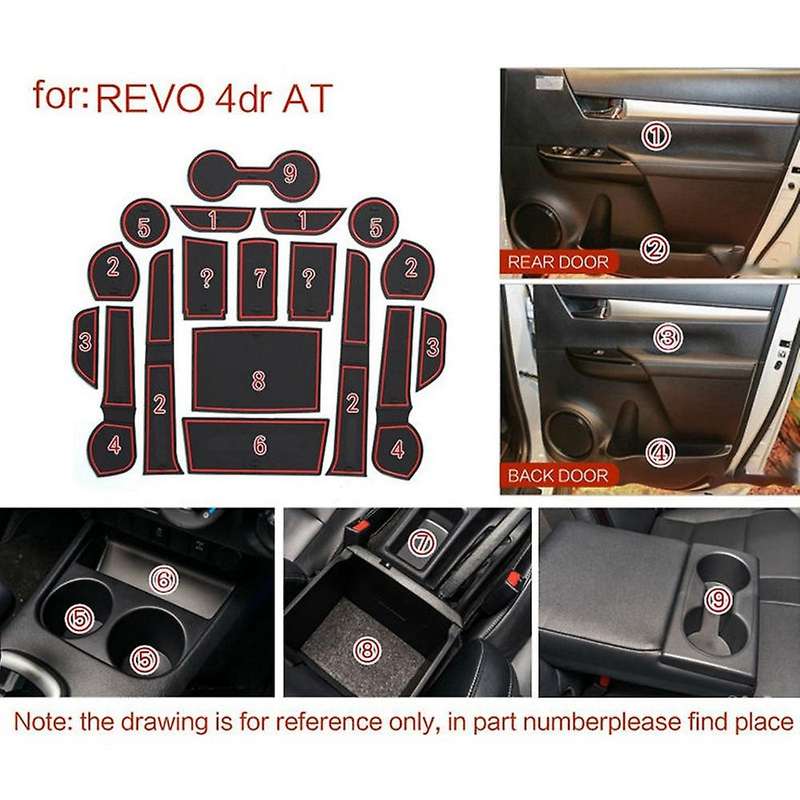 1set/18pcs Anti-slip Gate Slot Mat Armrest Box Storage Mat