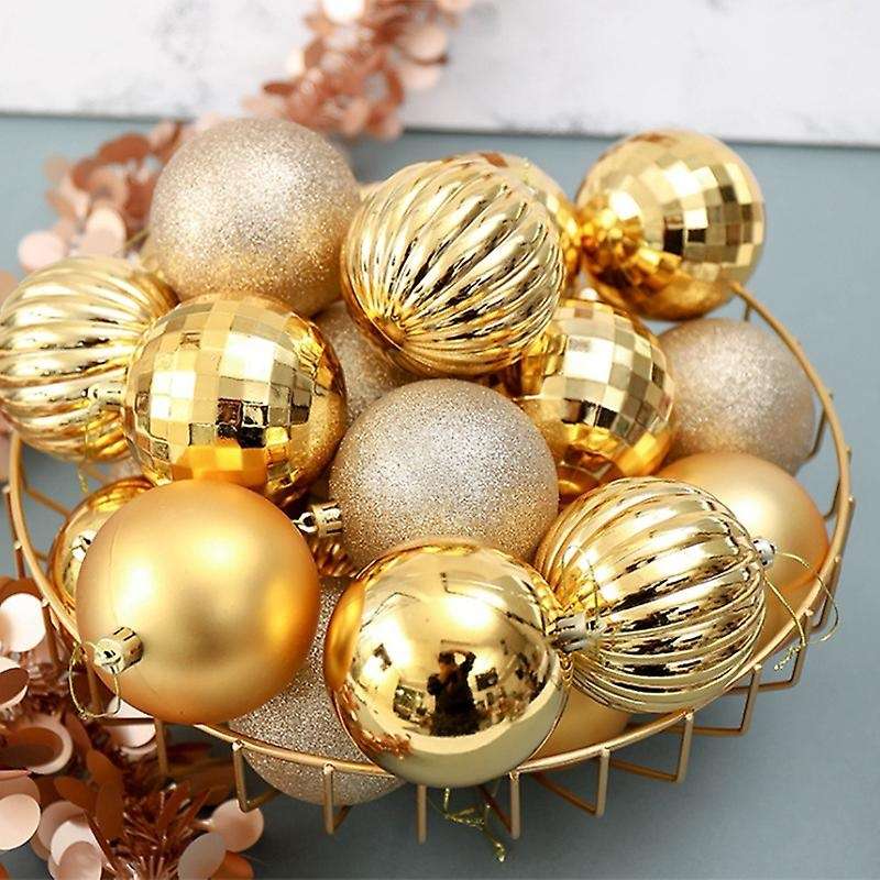 34pcs Christmas Tree Ball Sets 6cm Christmas Decorations(gold)