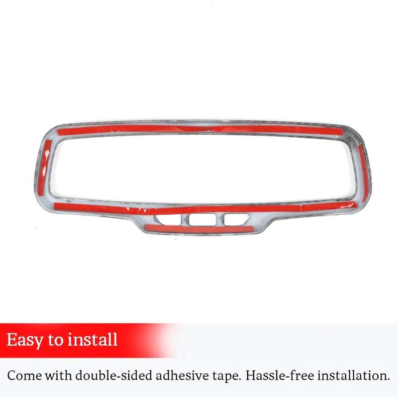 Car Rearview Mirror Decoration Frame Cover Trim Abs(carbon Fiber)