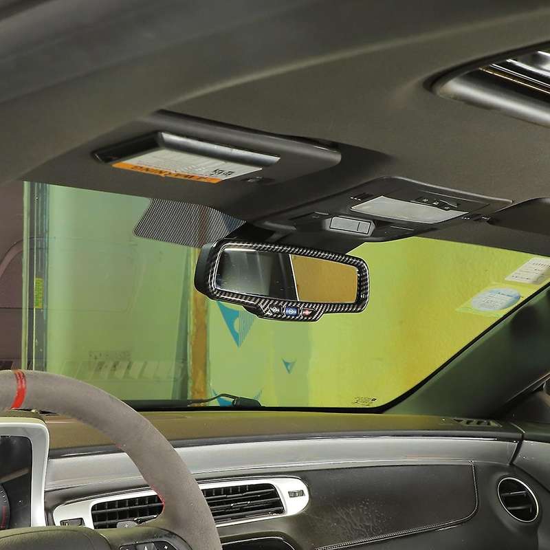 Car Rearview Mirror Decoration Frame Cover Trim Abs(carbon Fiber)