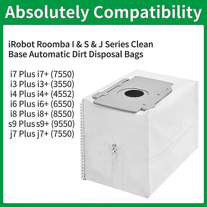 6 Pack Replacement Vacuum Bags for Irobot Roomba I & S & J Series