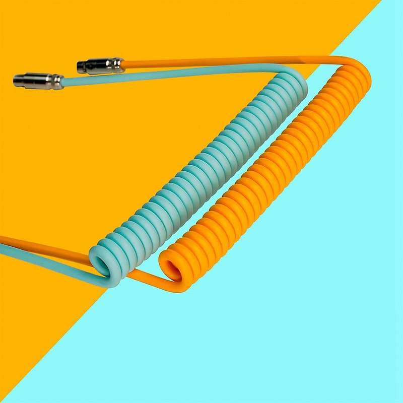 Usb C Port Coiled Cable Wire for Mechanical Keyboard Usb, Blue