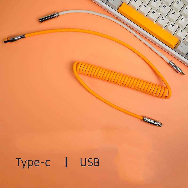 Usb C Port Coiled Cable Wire for Mechanical Keyboard Usb, Blue
