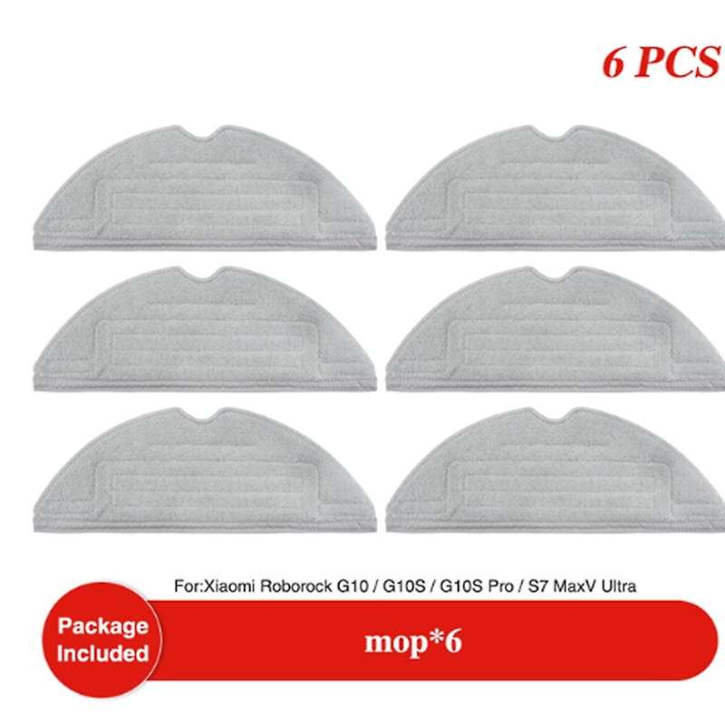 6pcs Replacement Accessories for Xiaomi Roborock G10 G10s Mop Cloth