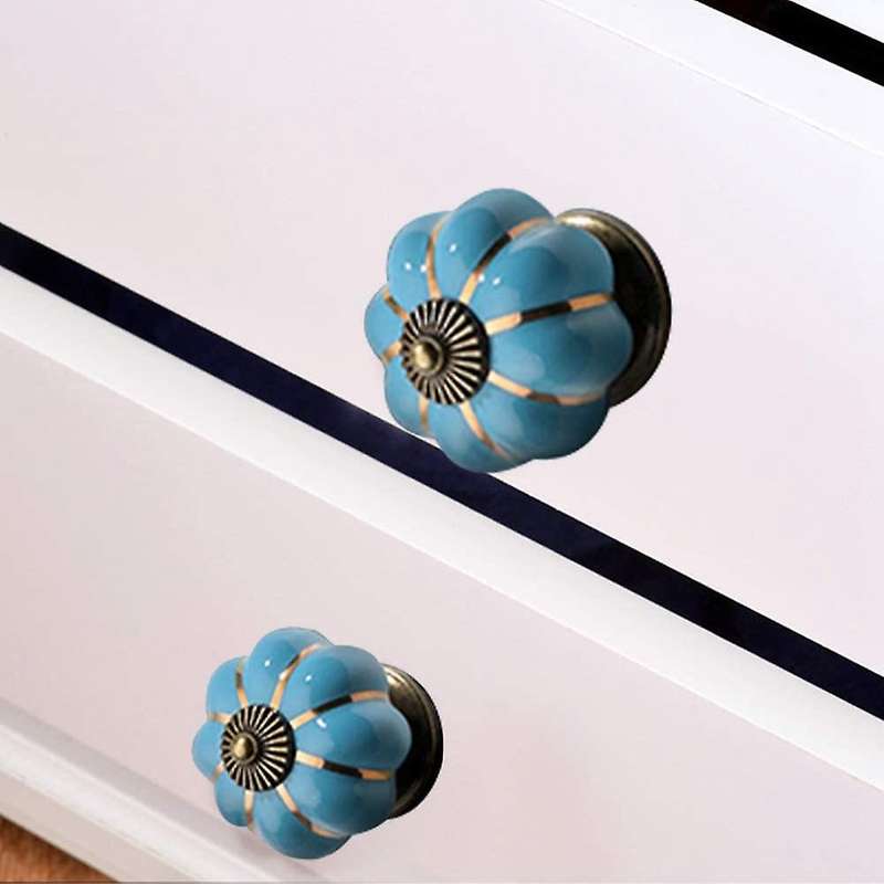 6 Pcs Knobs Vintage Ceramic Cabinet Knobs Ceramic Cupboard Knobs
