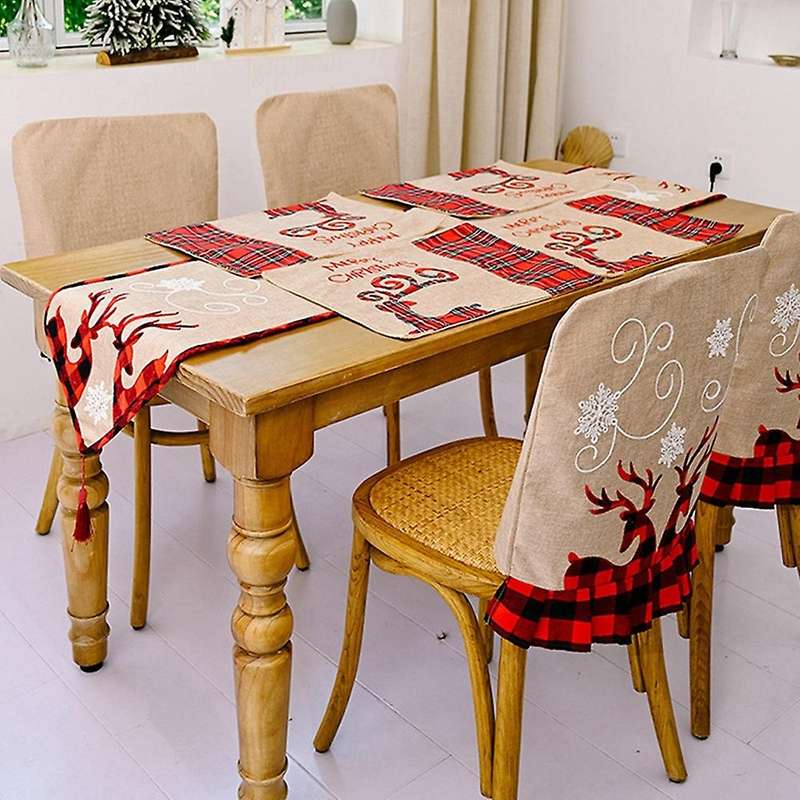 Christmas Elk Design Table Runner Coffee Table Decoration Placemat