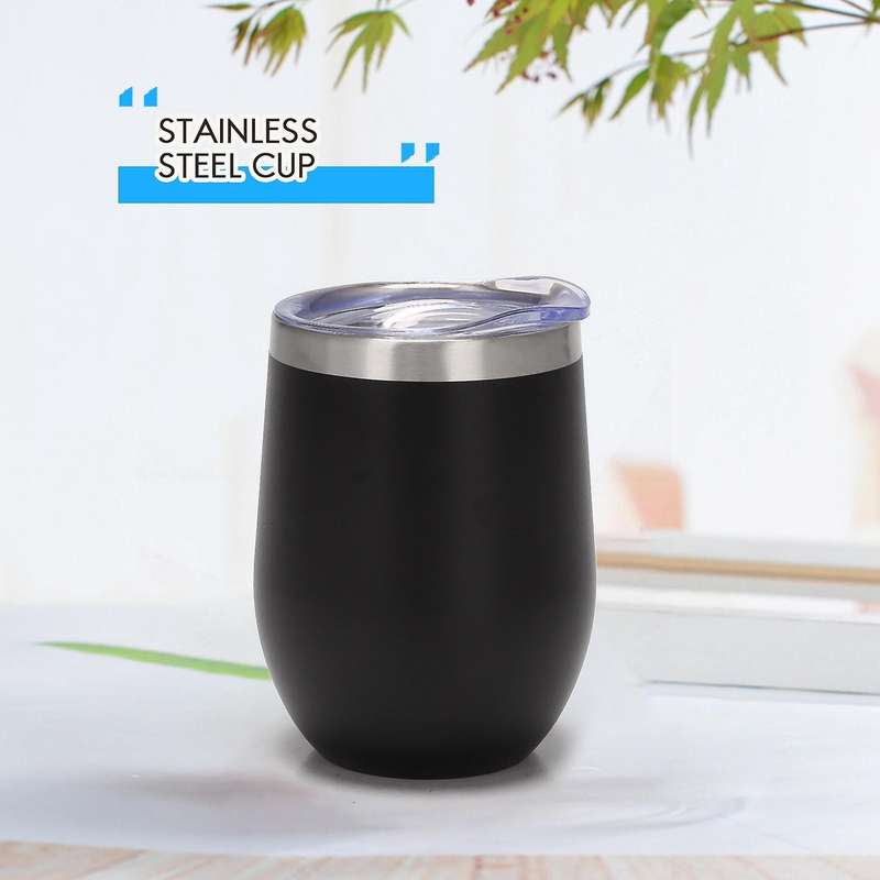 Yerba Mate Gourd Tea Cup Set 12oz,stainless Coffee Water Cup,black