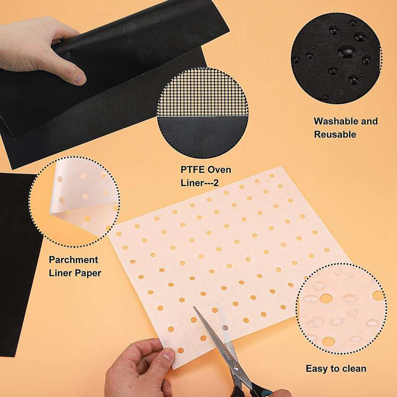 Air Fryer Accessories Kit and 100 Pieces Parchment Paper Liners