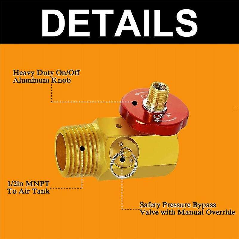 2 Pack Air Tank Manifold with Port,safety Valve and 1/2 Inch Npt Tank