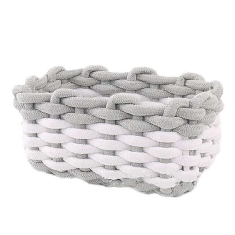 Handmade Cotton Rope Storage Basket Soft-covered Storage Basket(b)
