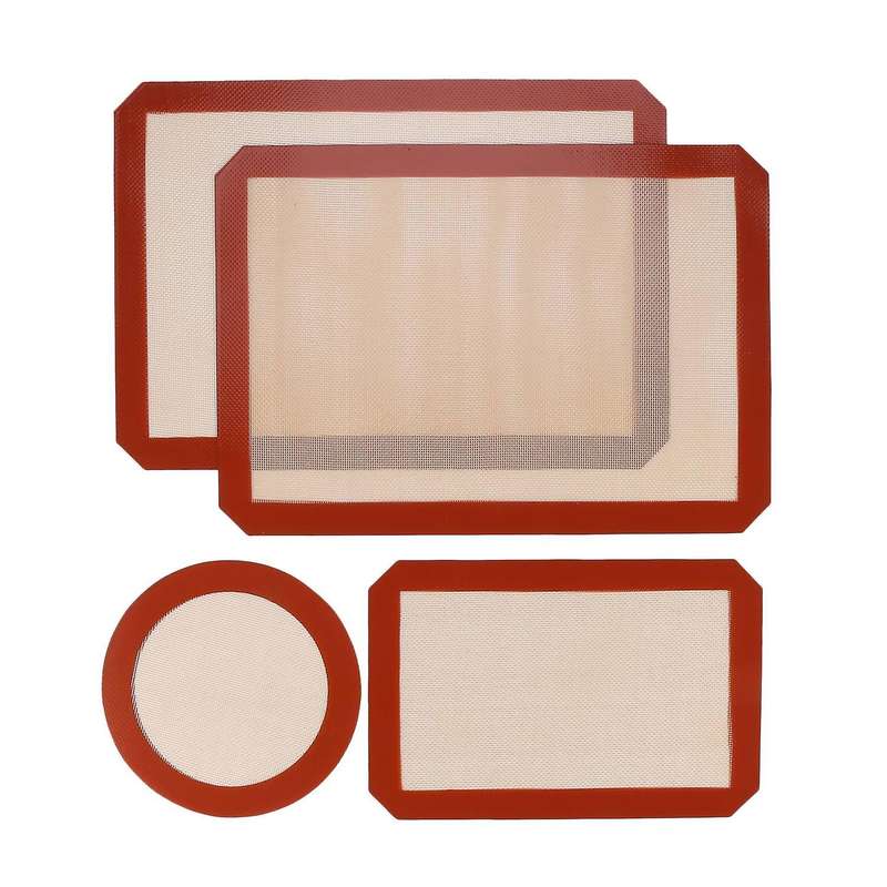Silicone Baking Mat, 2 Half Sheet Mats + 1 Quarter Sheet+ 1 Round Mat