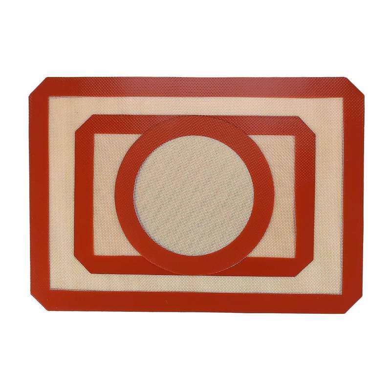 Silicone Baking Mat, 2 Half Sheet Mats + 1 Quarter Sheet+ 1 Round Mat