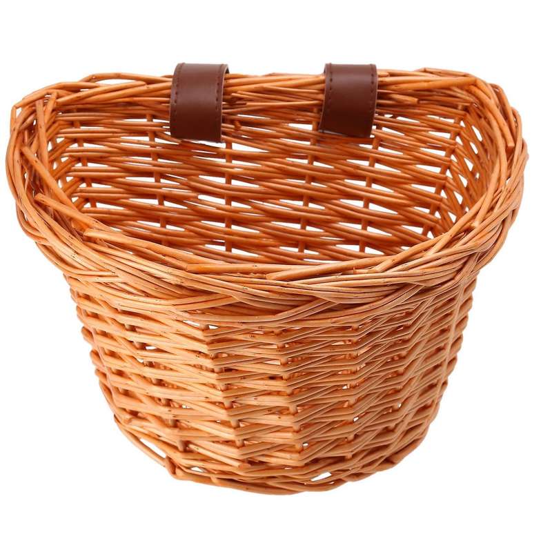 Wicker Bike Basket Children Bicycle Rattan Basket ,s(honey Color)