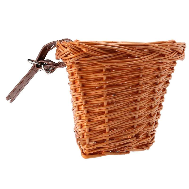 Wicker Bike Basket Children Bicycle Rattan Basket ,s(honey Color)