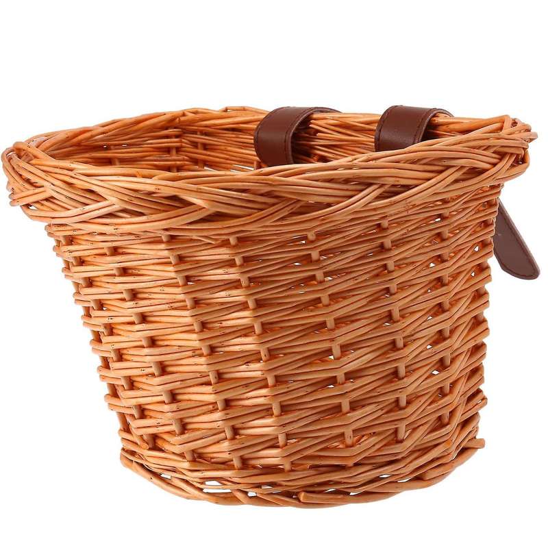 Wicker Bike Basket Children Bicycle Rattan Basket ,s(honey Color)