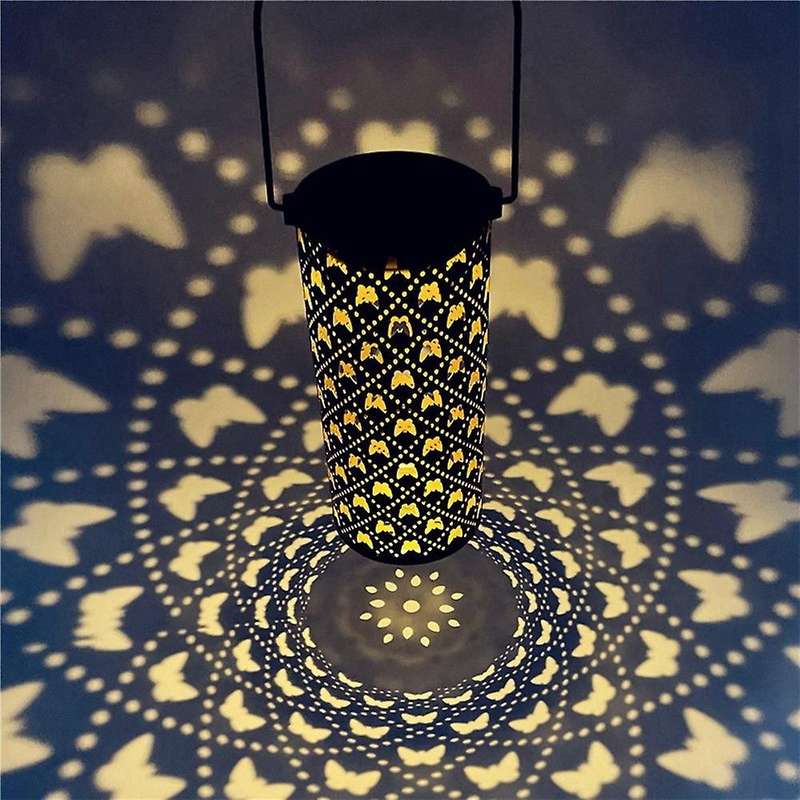 Outdoor Solar Lamp Hollow Lantern Light Solar Led Light Waterproof(a)