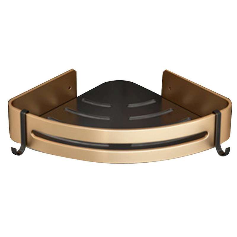 Corner Shelf Wall-mounted Black Gold Bathroom Soap Dish Shower Rack