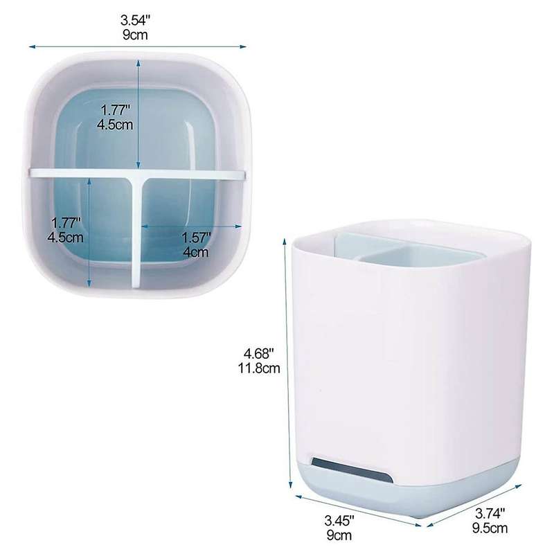 Bathroom Toothbrush Holder with Drain and Anti-slip Base Small