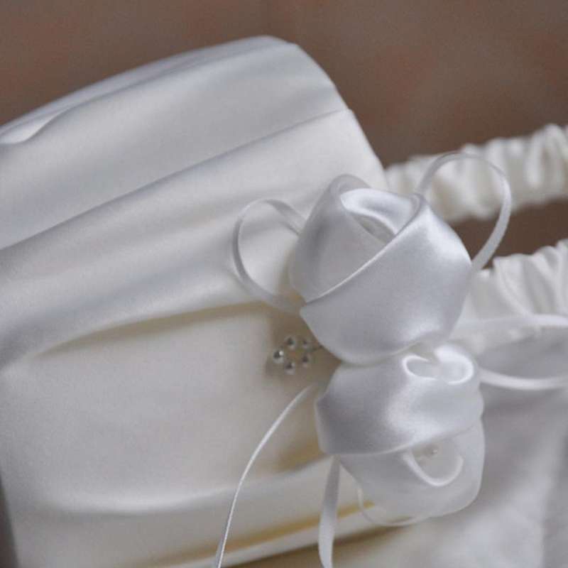 2pcs Flower Storage Basket with Bow Satin Ribbons for Wedding
