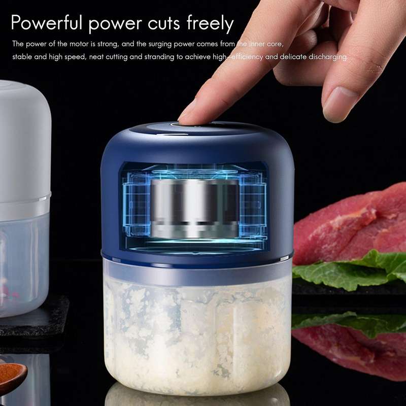250ml Mini Electric Garlic Chopper Usb Charging Kitchen Tool White