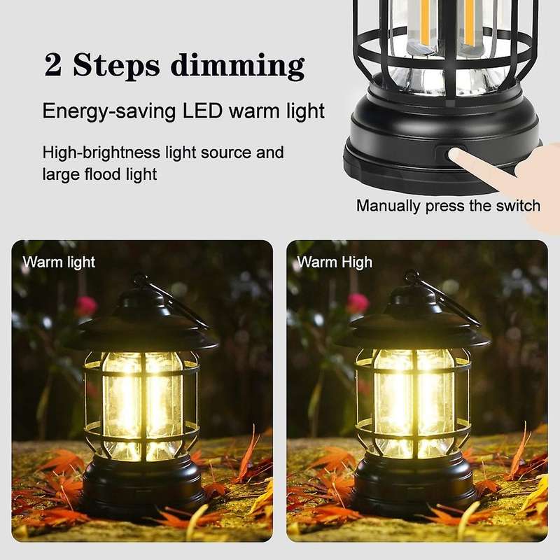 Outdoor Campsite Lantern Cob Camping Light for Camping,army Green