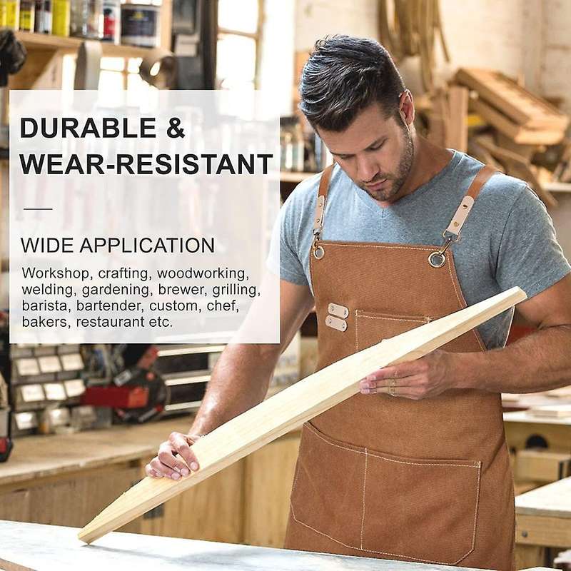 Chef Apron for Men and Women, with Pockets and Cross Back Design